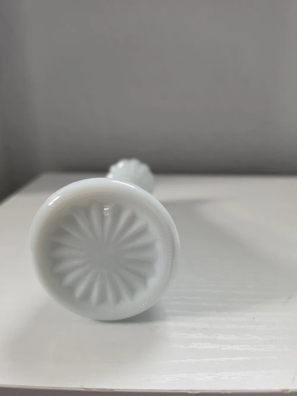 Anchor Hocking White Milk Glass Bud Vase with Scalloped Rim